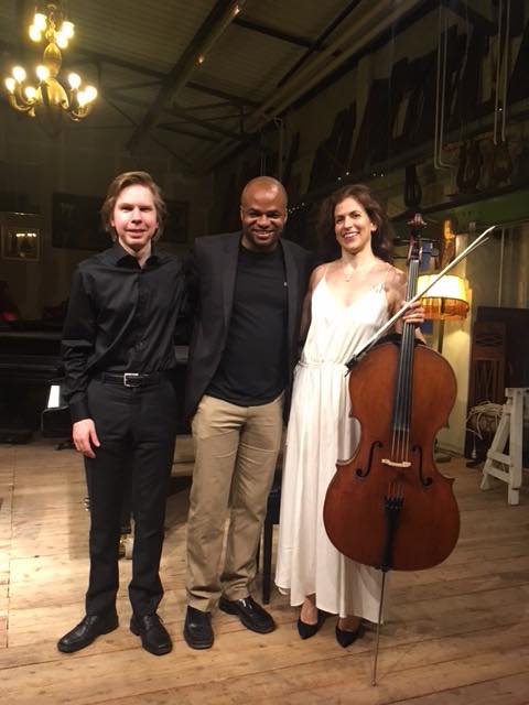 With pianist Juho Pohjonen and conductor Brandon Keith Brown after my recital with Juho at Salon...